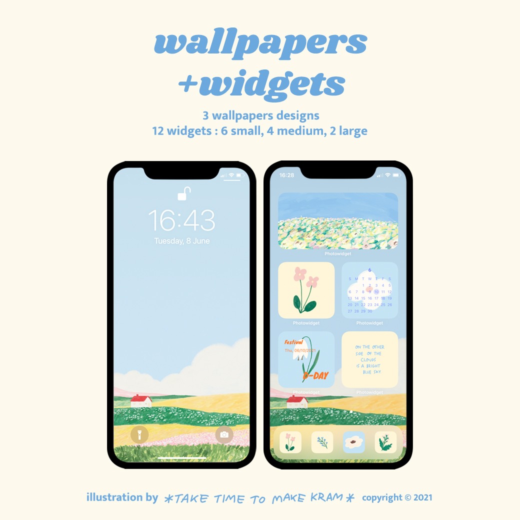 Digital Wallpapers และ Widgets 'A Bright Blue Sky' For IPad Ios 14